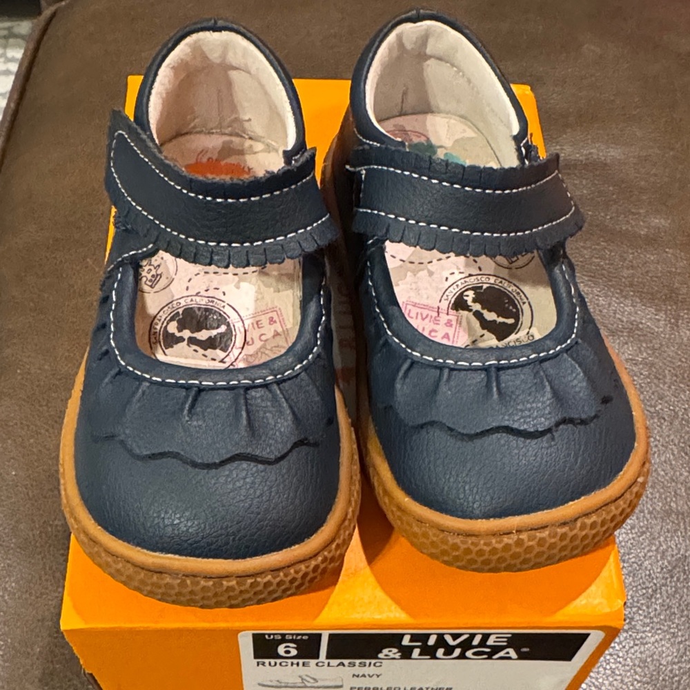 Livie & Luca Navy Dress Shoes for Kids